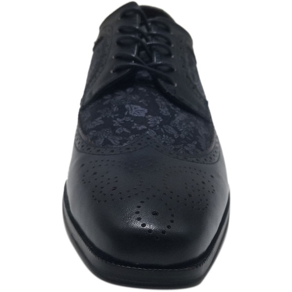 Tallia Men's Sergio Mixed-Media Tweed Oxfords Dark Blue - Picture 2 of 6